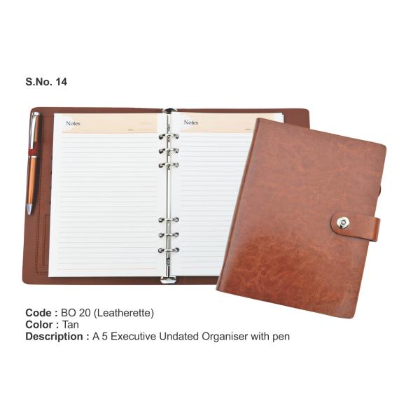 A5 Executive Undated Organizer with pen (BO20)
