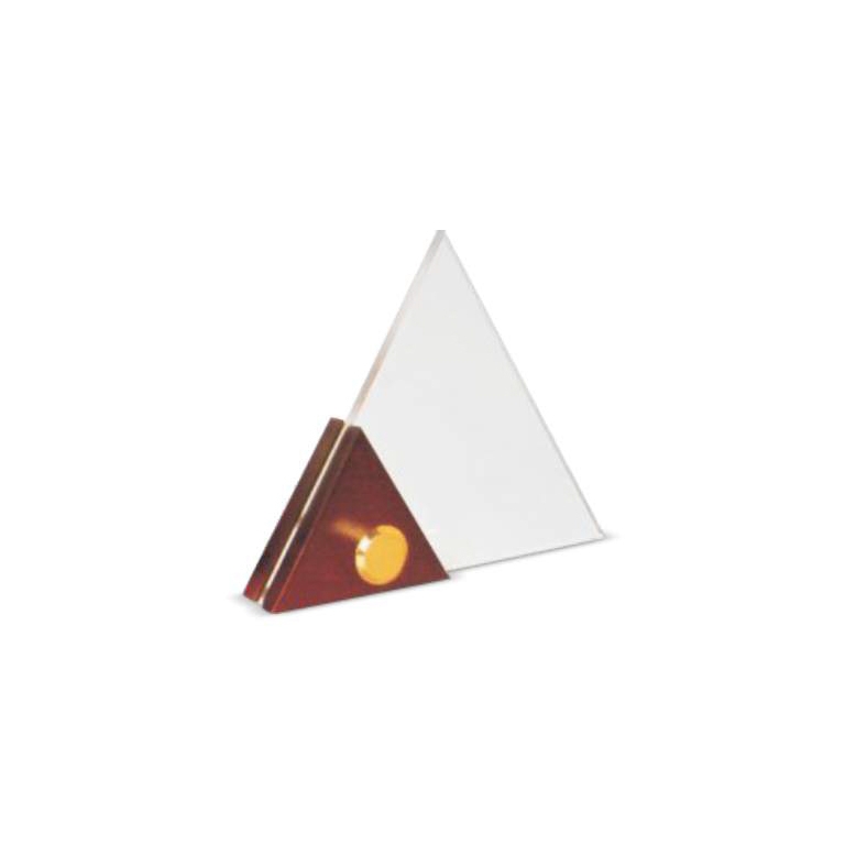 Triangle Glass Memento with Wooden Piece (TRO-2597)