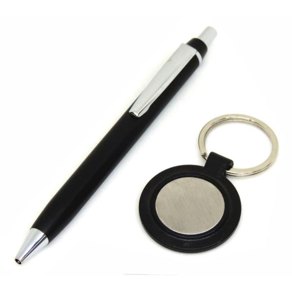 Gift Set of Pen and Key Chain, Black (GL-427)