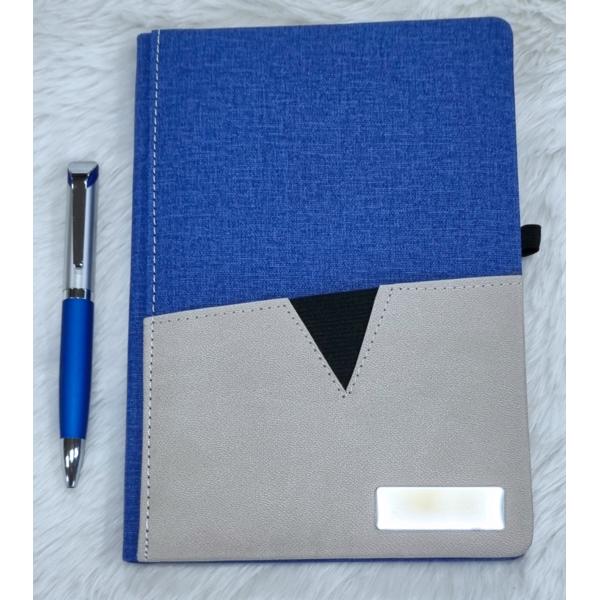 Gift Set of Pen and Notebook, Blue/Grey (GL-512)
