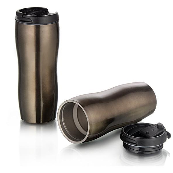 Double Wall Steel Mug with Lid, 330ml (Cambridge)