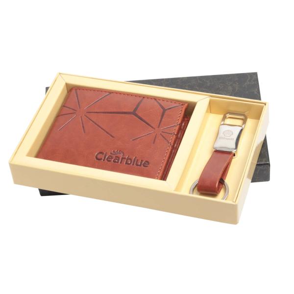 Gift Set of Wallet and Key Chain (Clearblue)
