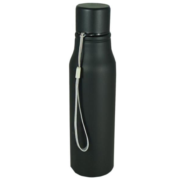 Stainless Steel Black Bottle with carrying strip, 750ml (Sippon-145)
