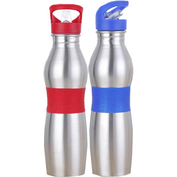 Stainless Steel Curved Bottle with Rubber Grip, 600ml (Sippon-35)