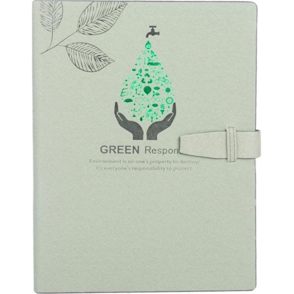 B5 PU Leather Dated Green Responsibilities Diary with Lock Loop (V-188)