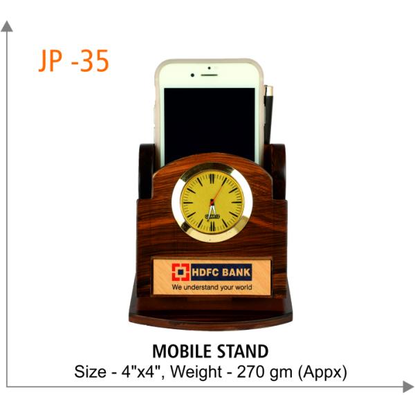 Wooden Mobile & Pen Stand with Watch (JP-35)