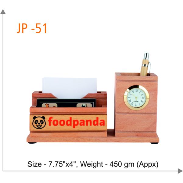 Wooden Pen Stand with Visiting Card Holder (JP-51)
