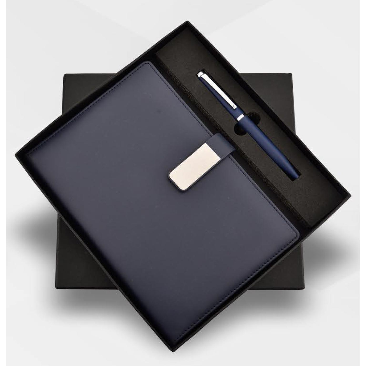 Diary and Blue Metal Pen Set